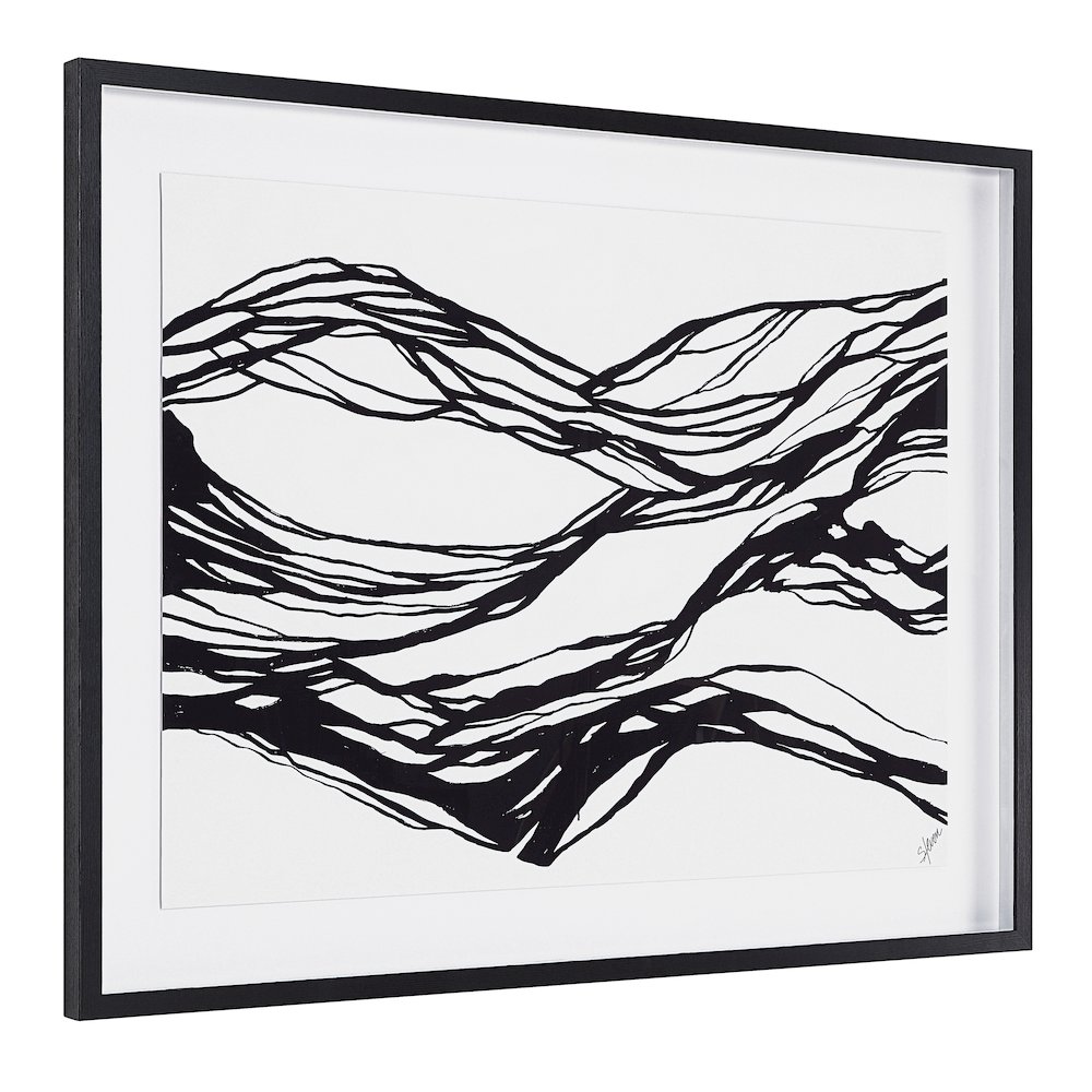 Mica 45" Wide Wall Art With Wood Frame, Painted Black. Picture 3