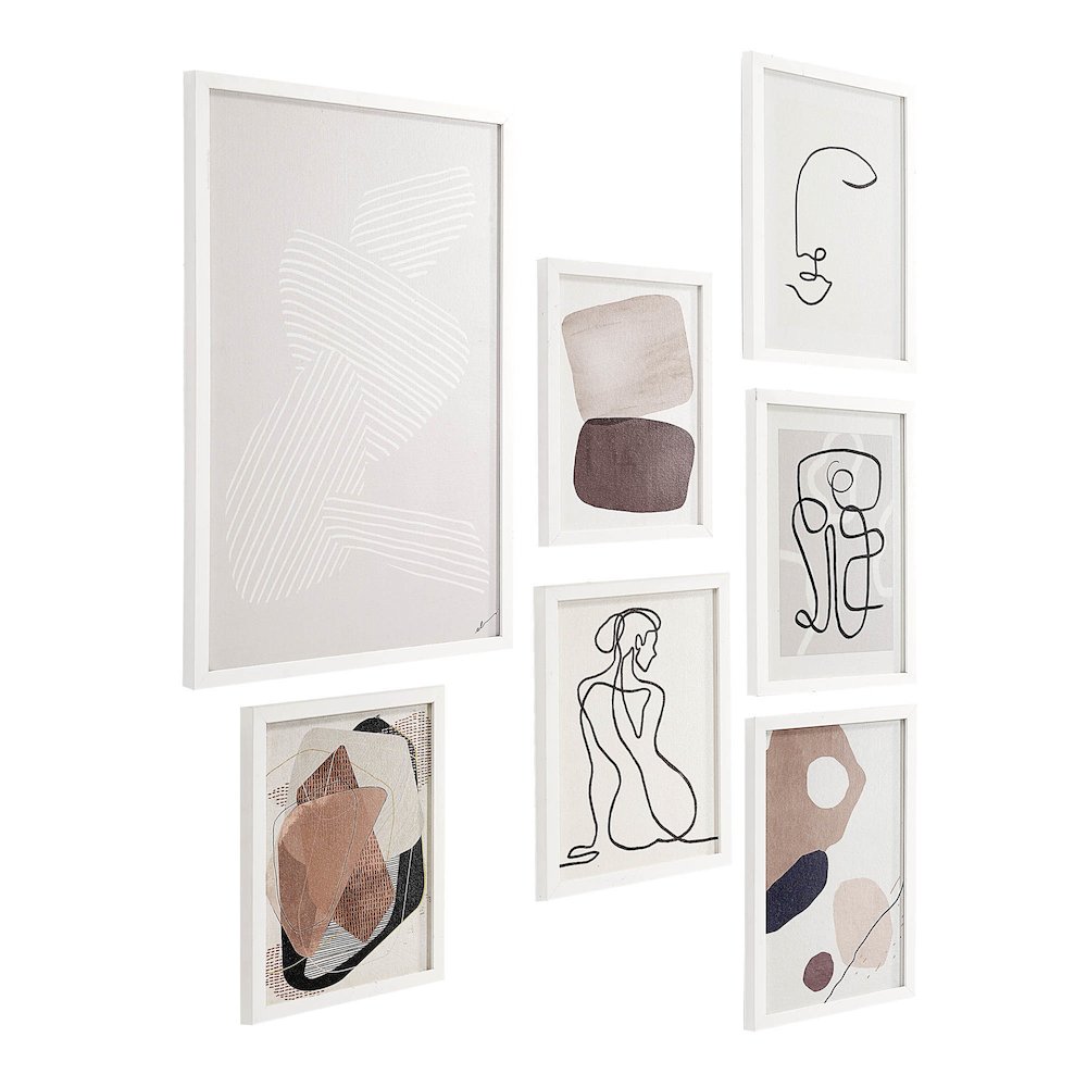 Priyanka 7 Piece Wide Wall Art, White. Picture 3