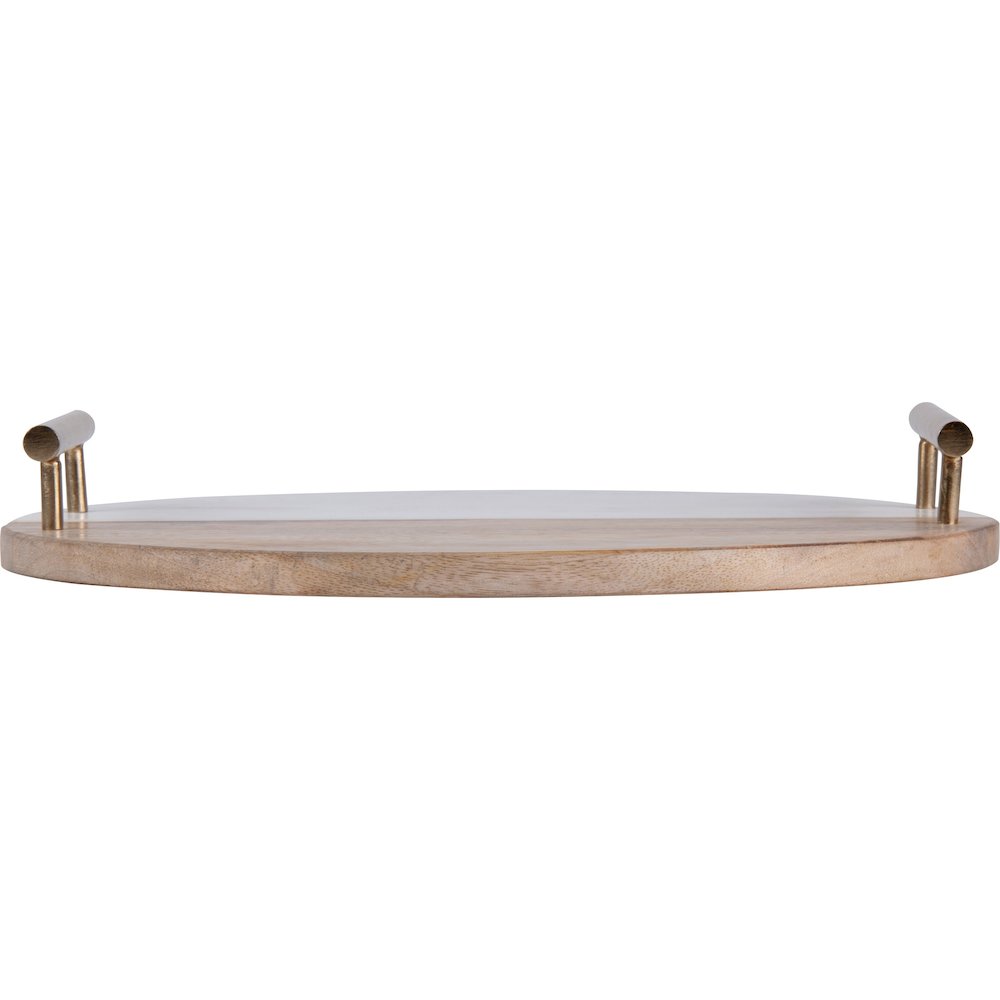 DINOVA Natural Woodwhite Marble, Antique Brass TRAY. Picture 3