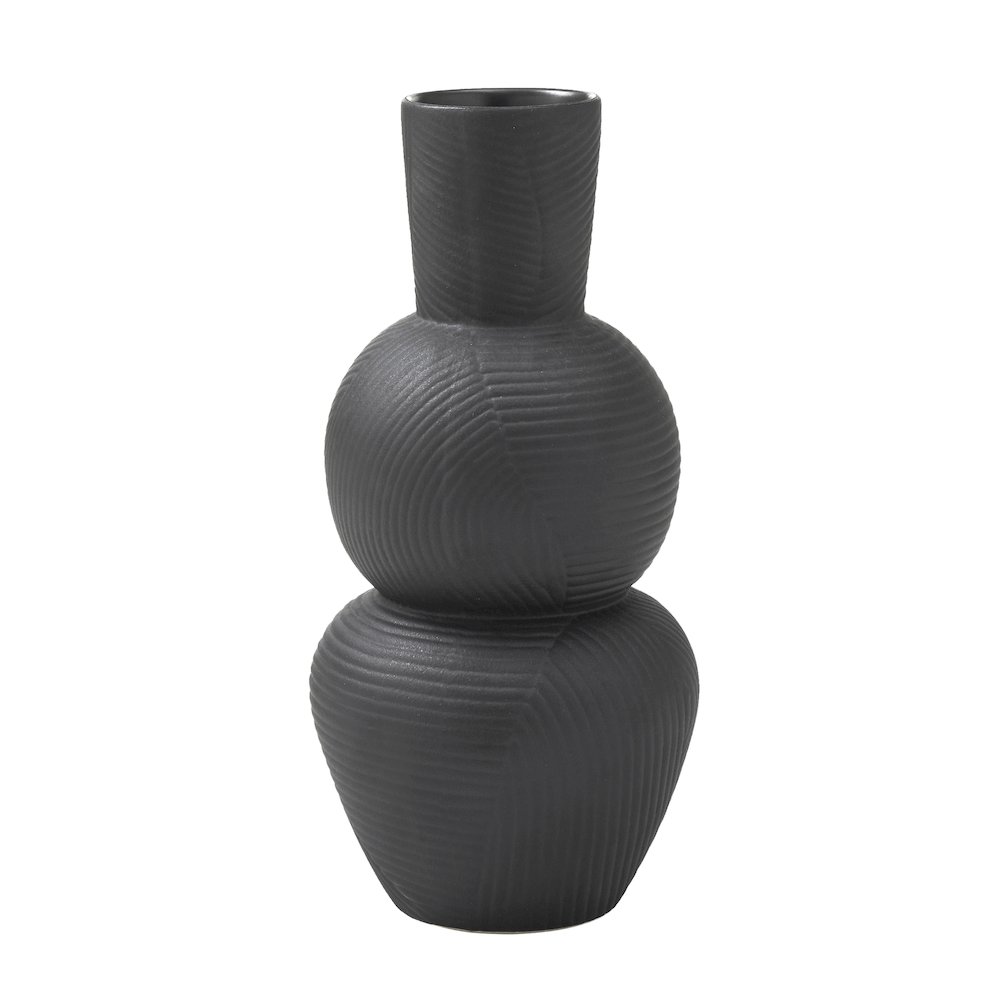 Icarus Vase In Black Color. Picture 1