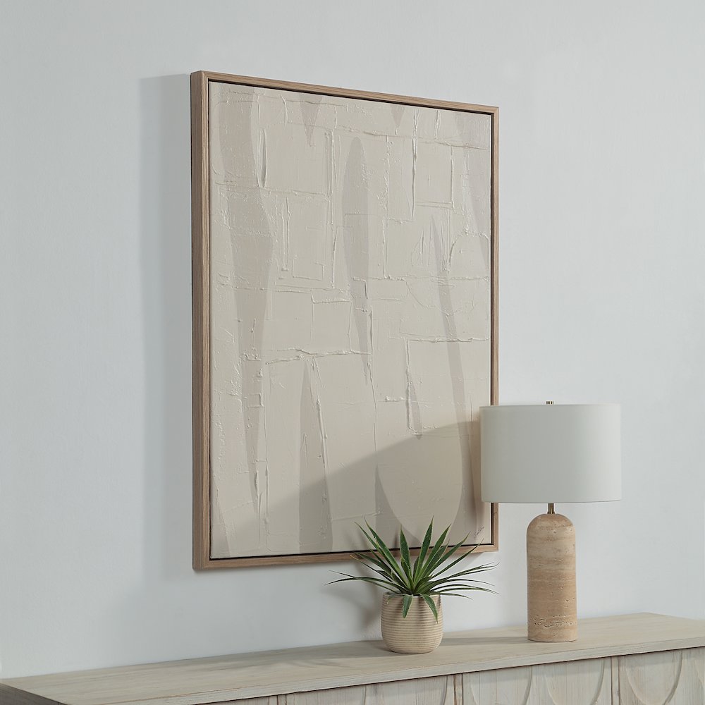 Allegra 36.1" Wide Canvas Art With Wood Frame, Oak. Picture 2
