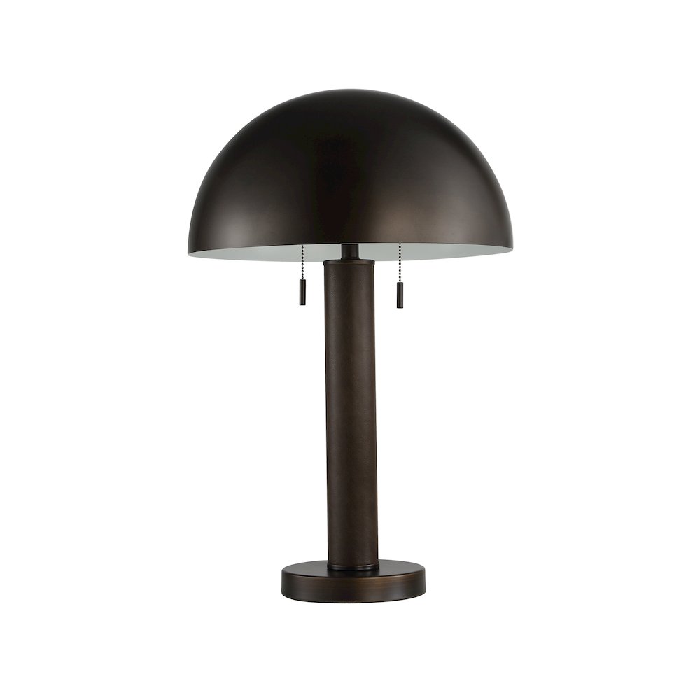 Incanta 23" Tall Dark Bronze Iron Table Lamp with Dome Iron Shade. Picture 1