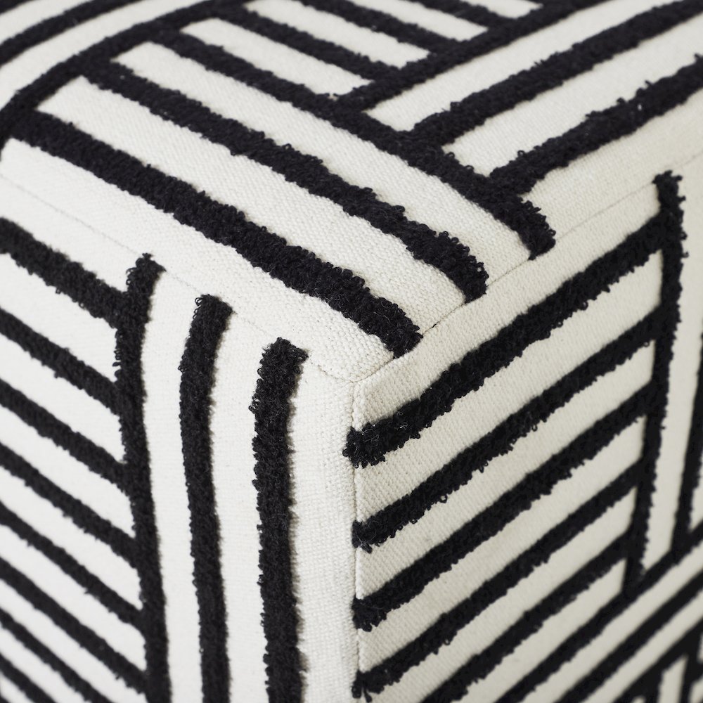 Monti Cube Ottoman In White Color. Picture 4