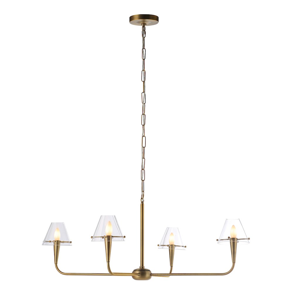 Maite 78" Height Ceiling Fixture, Plated Dark Antique Brushed Brass. Picture 5
