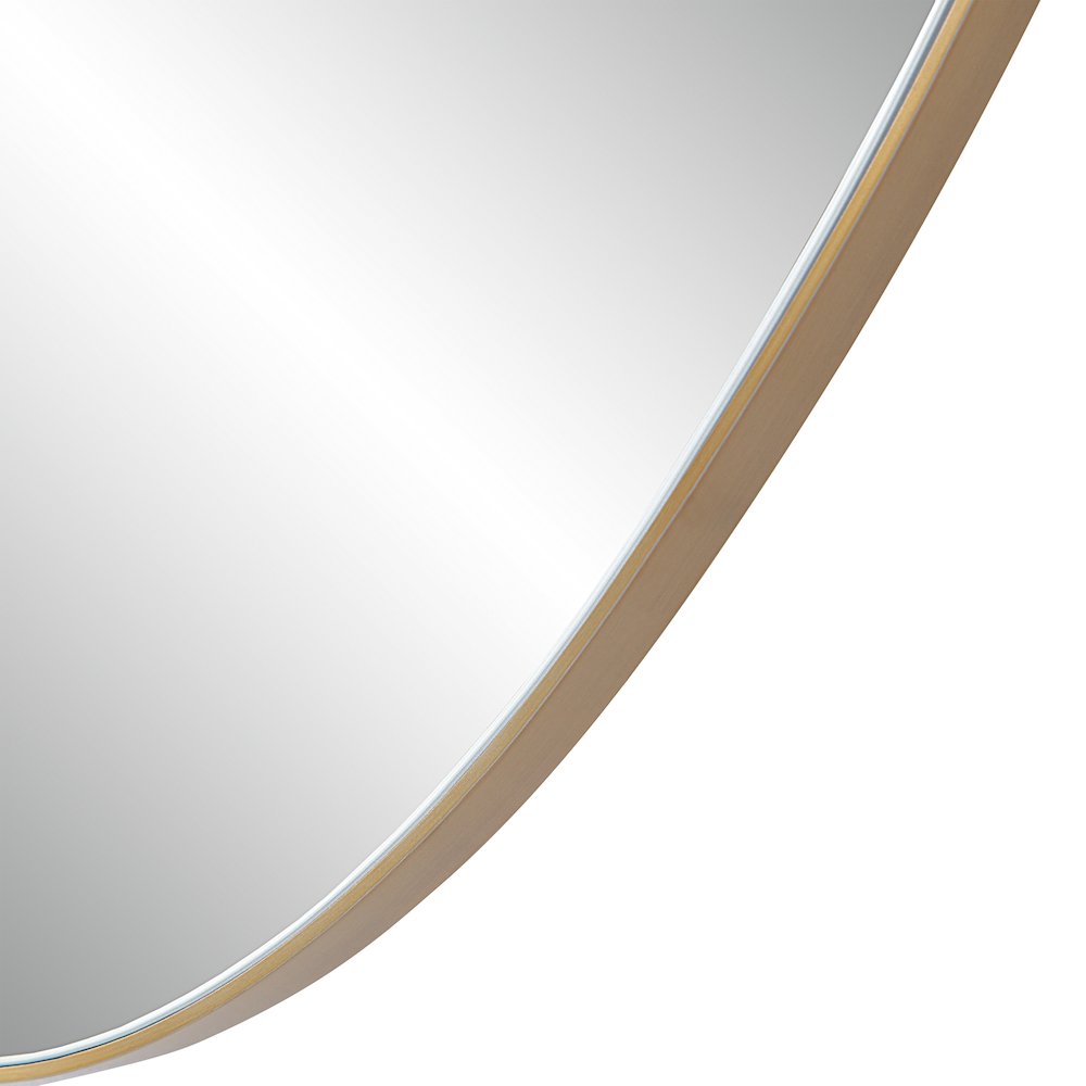 Noria 45" Tall Irregular Rectangular Oval Mirror, Burnished Brass. Picture 5