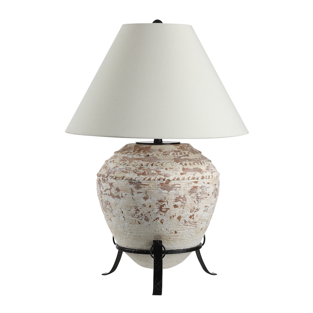Silis 29.5" Height Table Lamps, Textured Ceramic (Off White And Brown). Picture 4