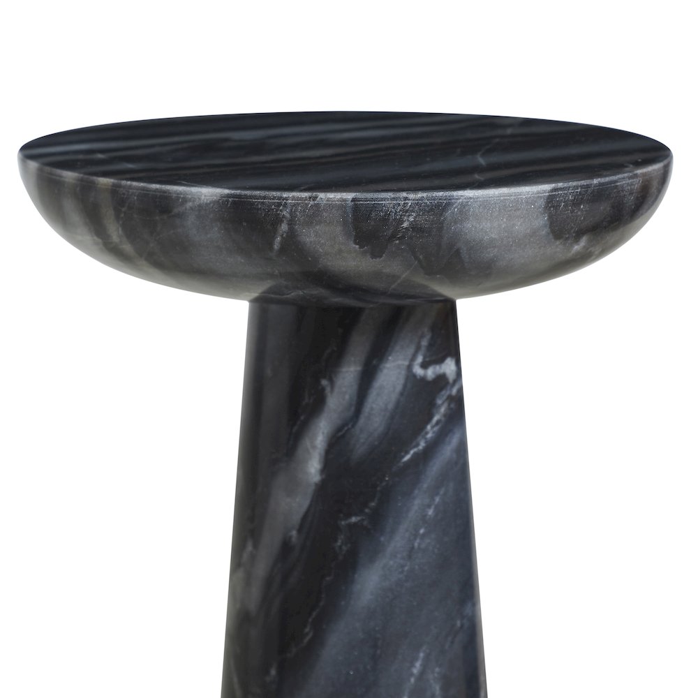 Mercura Indoor Mercury Black  Marble Side Table. Picture 2
