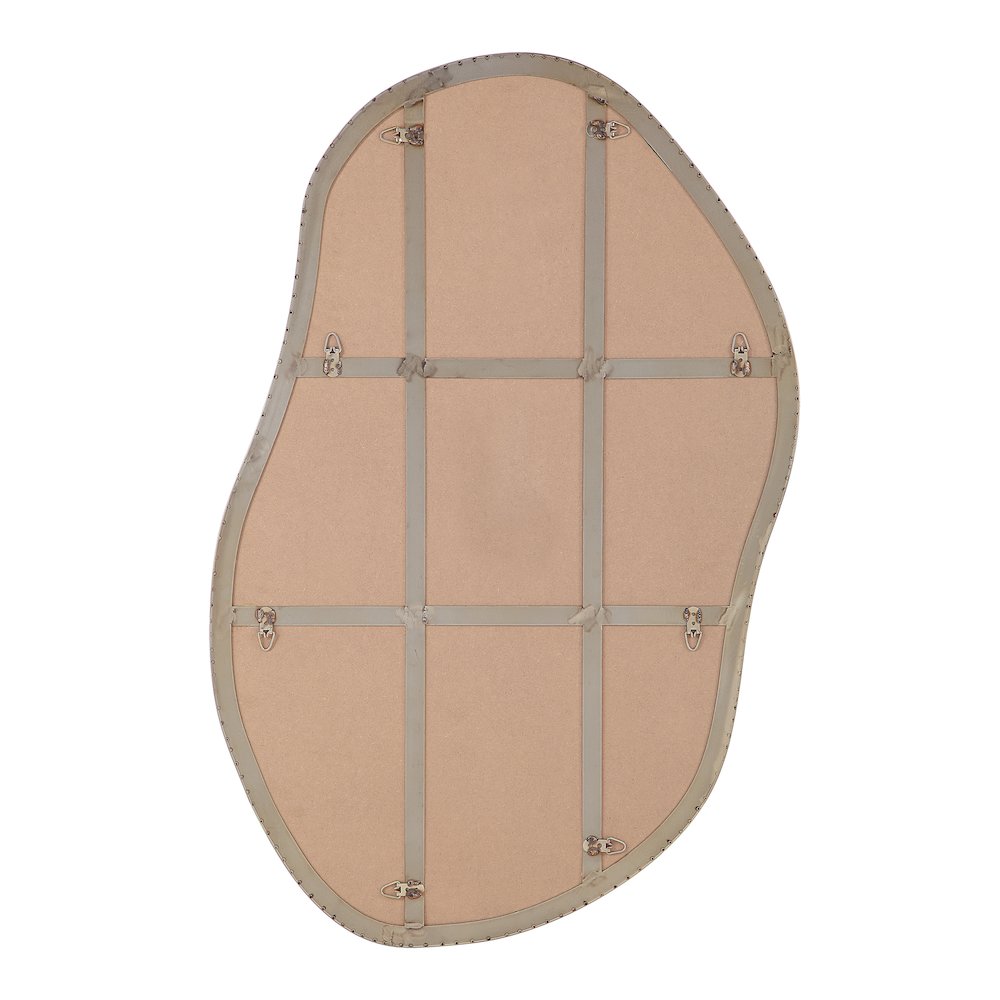Noria 45" Tall Irregular Rectangular Oval Mirror, Burnished Brass. Picture 4