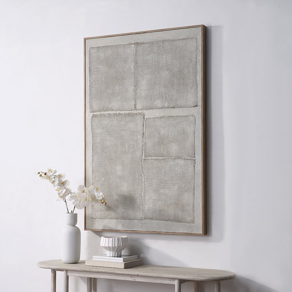 Picardy 60.3" Wide Wall Art With Wood Frame, Oak. Picture 2