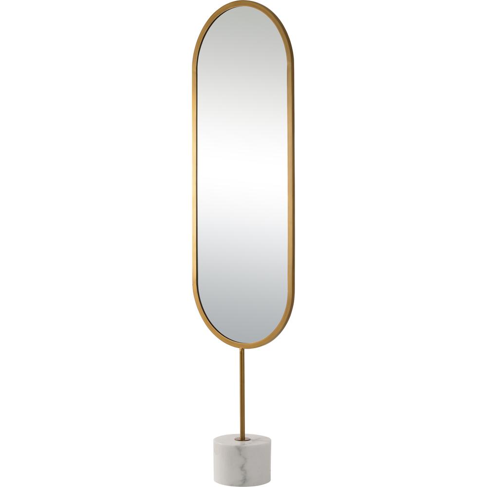 Taio 19 inches x 70 inchesOval Antique Brass Framed Mirror. Picture 2