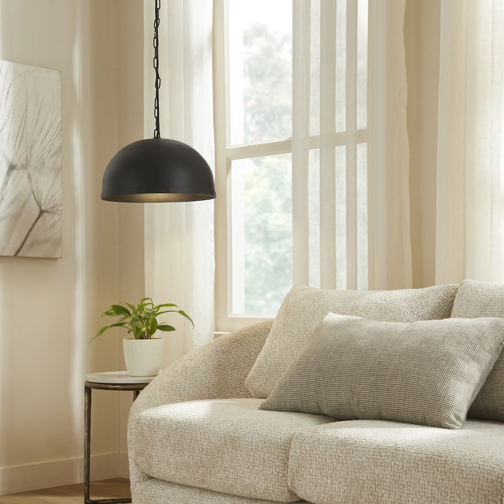 Kochi 15.25" Wide 1-Light Chandelier, Matte Black. Picture 2