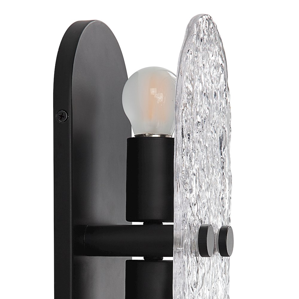 Noci 12" 2-Light Wall Sconce In Black Color. Picture 3
