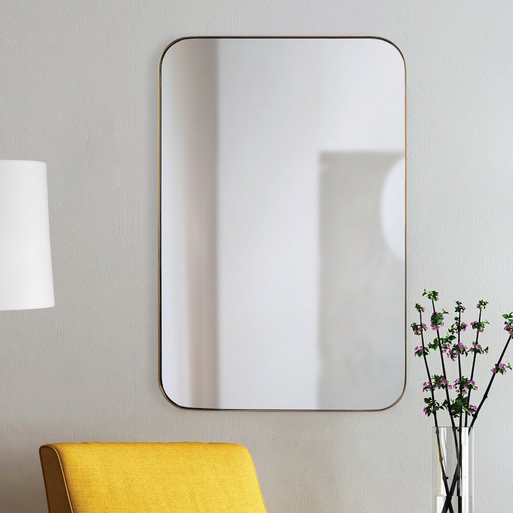 Edwin 24 in. x 36 in. Rectangular Framed Mirror. Picture 2