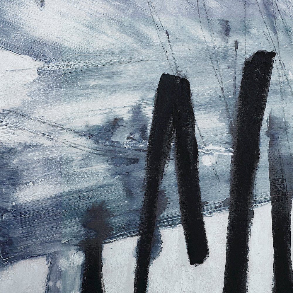 Senso 48" H x 36" W Canvas Art, Blue. Picture 5