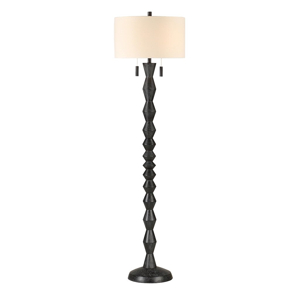 Phyllis 75.75" Height Floor Lamp, Black. Picture 4
