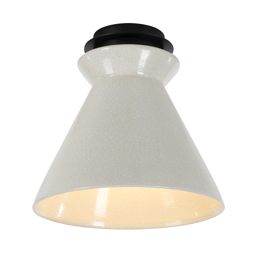 Sebastian 12.25" 1-Light Flush Mount, Crackel White. Picture 2