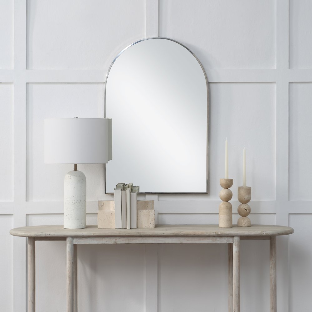 Plaka 36" H x 24" W Wall Mirror, Grey. Picture 2