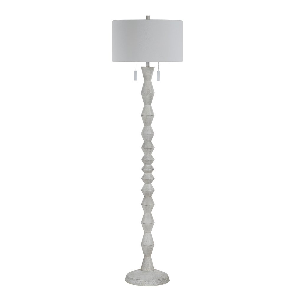 Sorriso 75.0" Height Floor Lamps, White Wood Texture. Picture 1