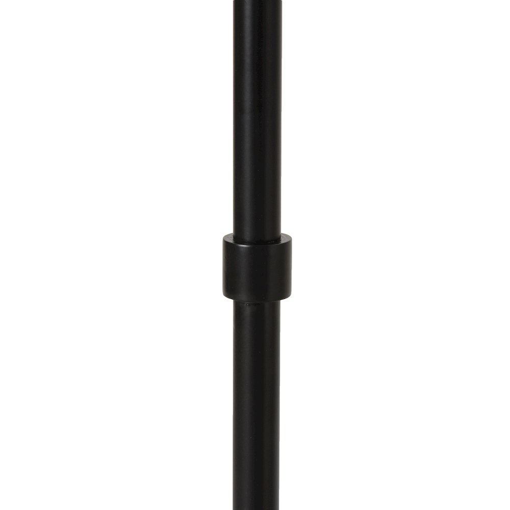 Ruslur 62.75" Tall Matte Black Floor Lamp with Tapered Linen Shade. Picture 3