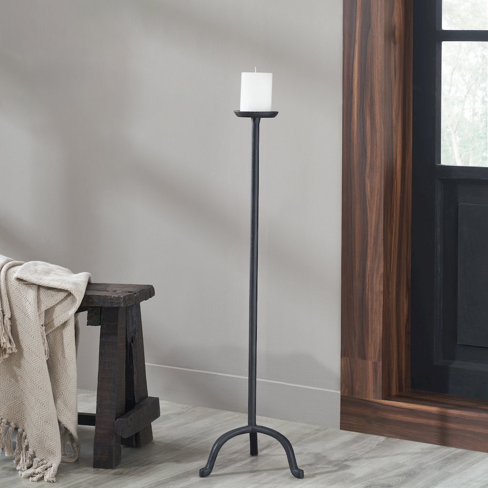 Anika Candle Holder, Matte Black. Picture 2