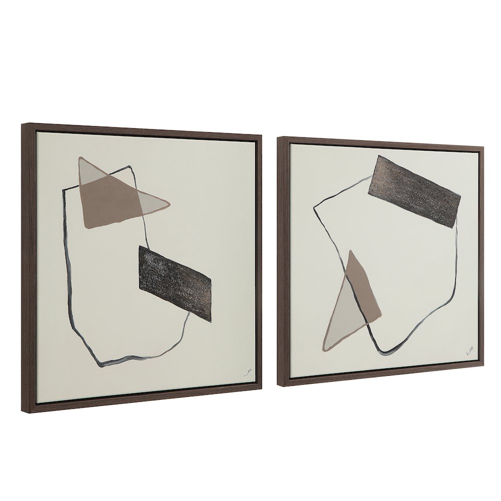 Lacadie 30.1" Wide Canvas Art With Wood Frame, Dark Brown. Picture 3
