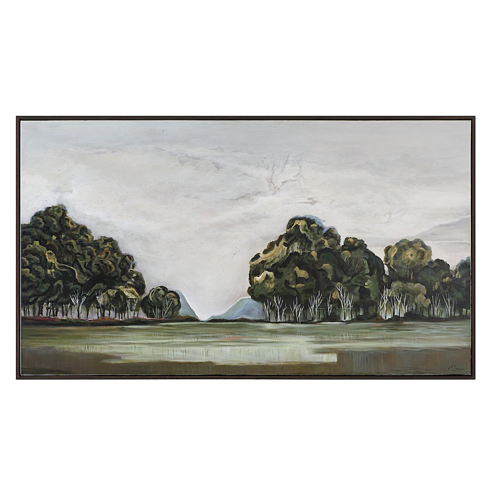 Malika 40" H x 70" W Canvas Art, Green. Picture 1