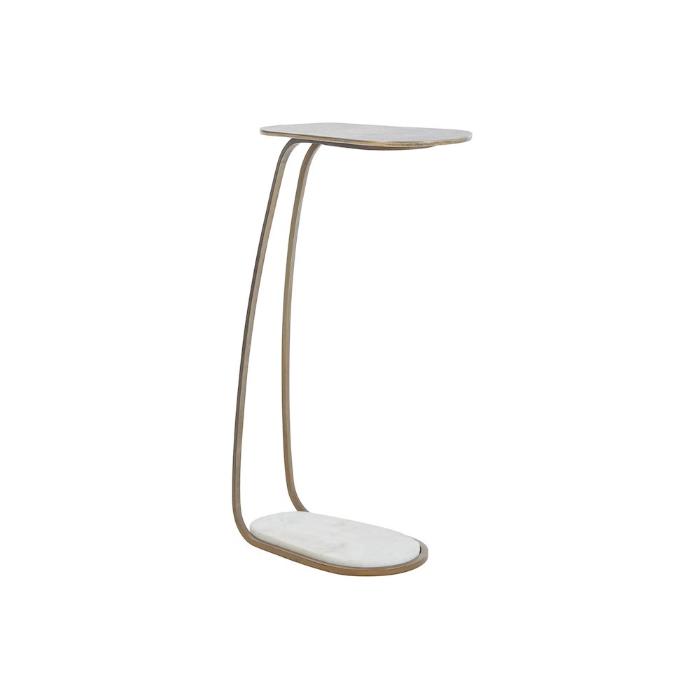 Balam Indoor Aluminum Table, Antique Brass. Picture 1