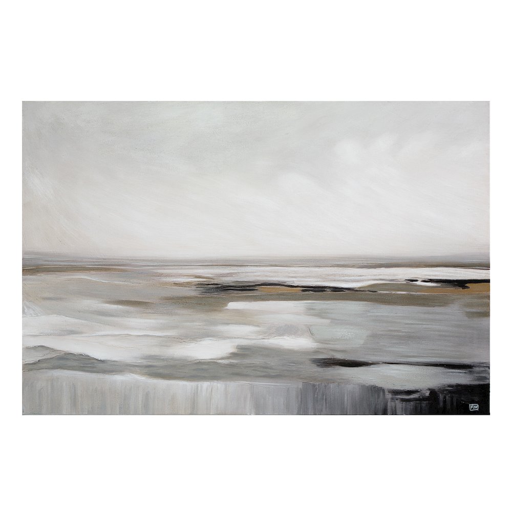 Arnar 40" H x 60" W Canvas Art, Grey. Picture 1