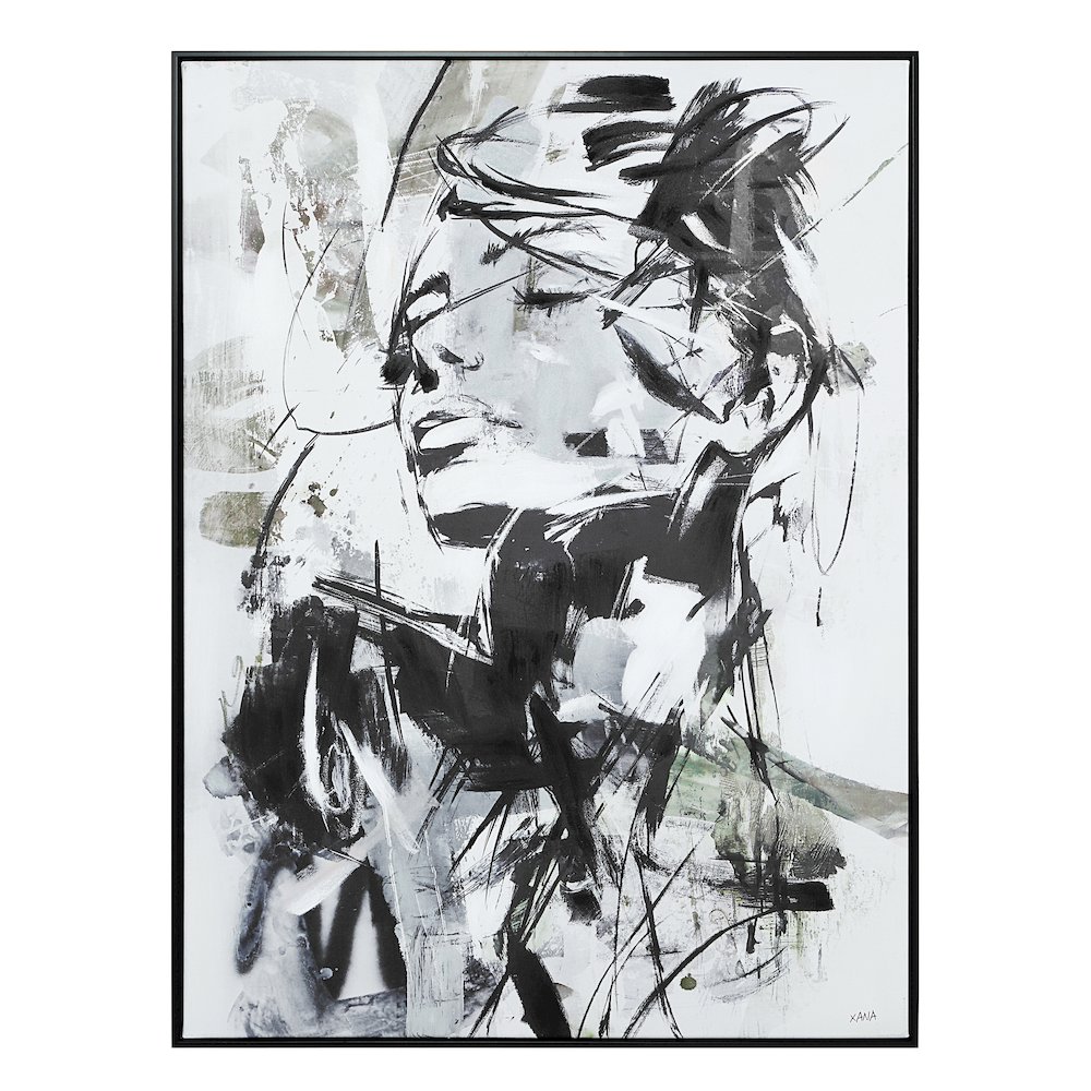 Aaliyah 48" H x 36" W Canvas Art, Black. Picture 1