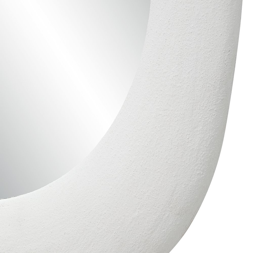 Galera 45" H x 30" W Wall Mirror, White Stucco. Picture 3