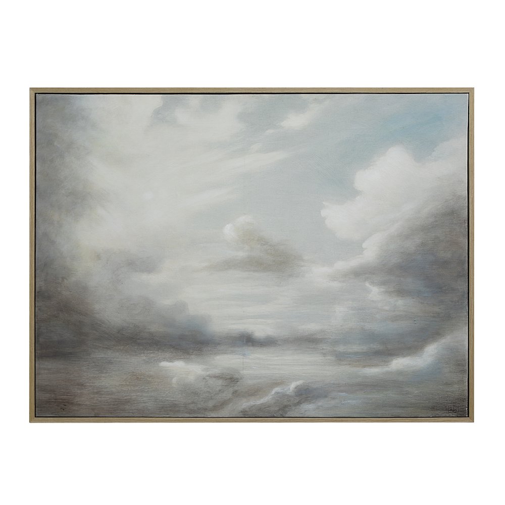 Anse 36" H x 48" W Canvas Art, White. Picture 1