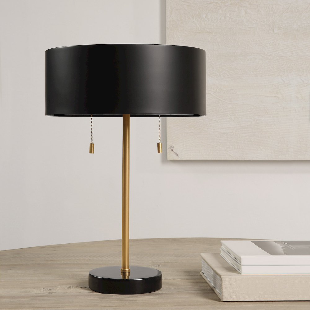 Gillian 17" Length Table Lamp, Black. Picture 2