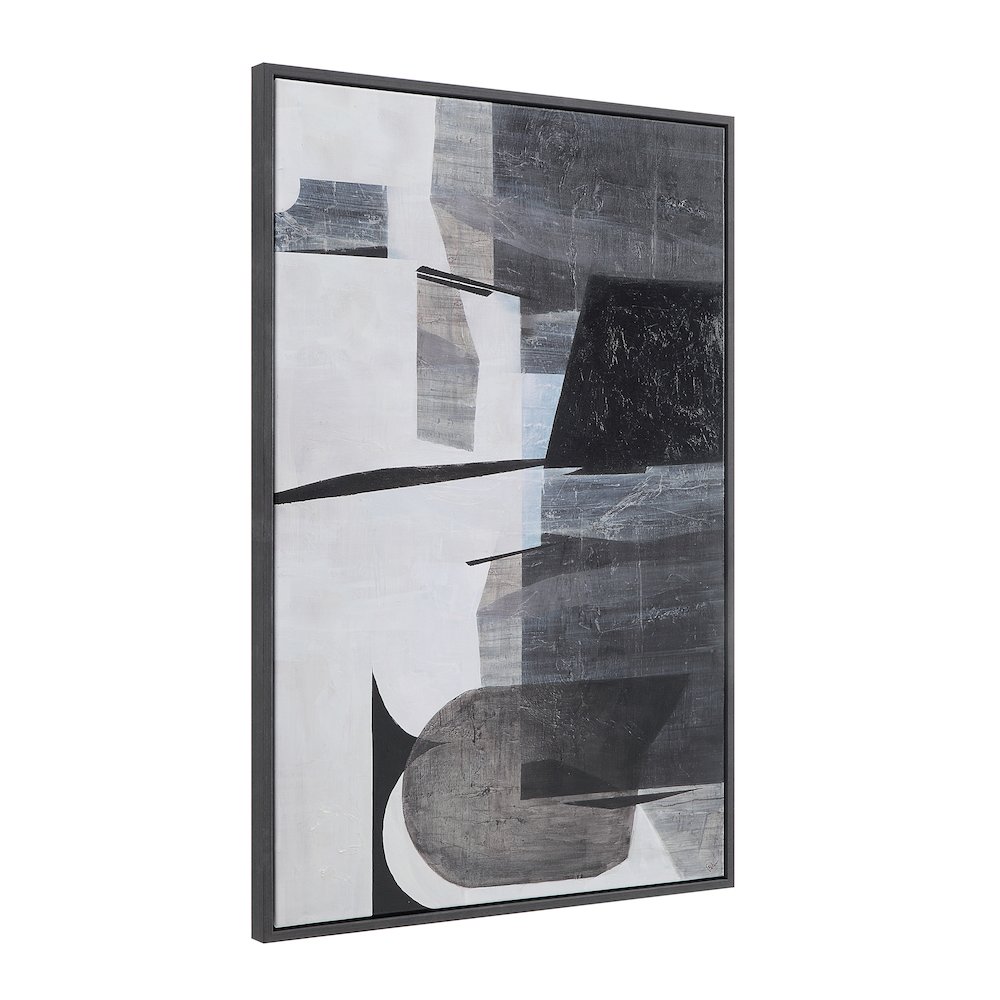Elliott 60" Wide Canvas Art With Wood Frame, Charcoal Black. Picture 3