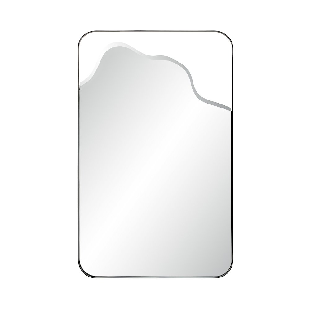 Heron 40" H x 24" W Wall Mirror, Matte Black. Picture 1