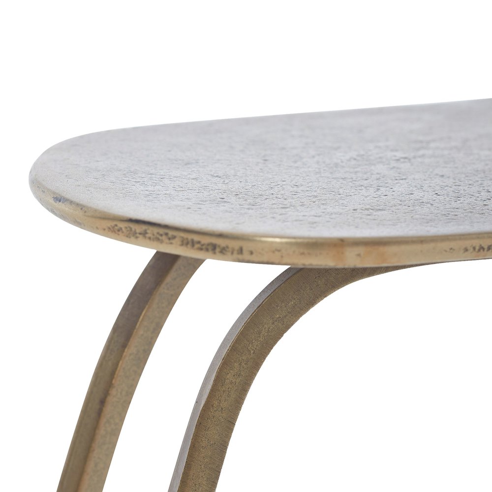 Balam Indoor Aluminum Table, Antique Brass. Picture 5