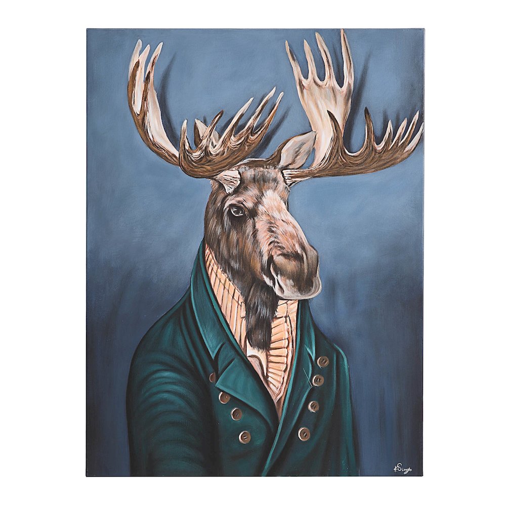 Leandre 36" Wide Canvas Art, Blue. Picture 1
