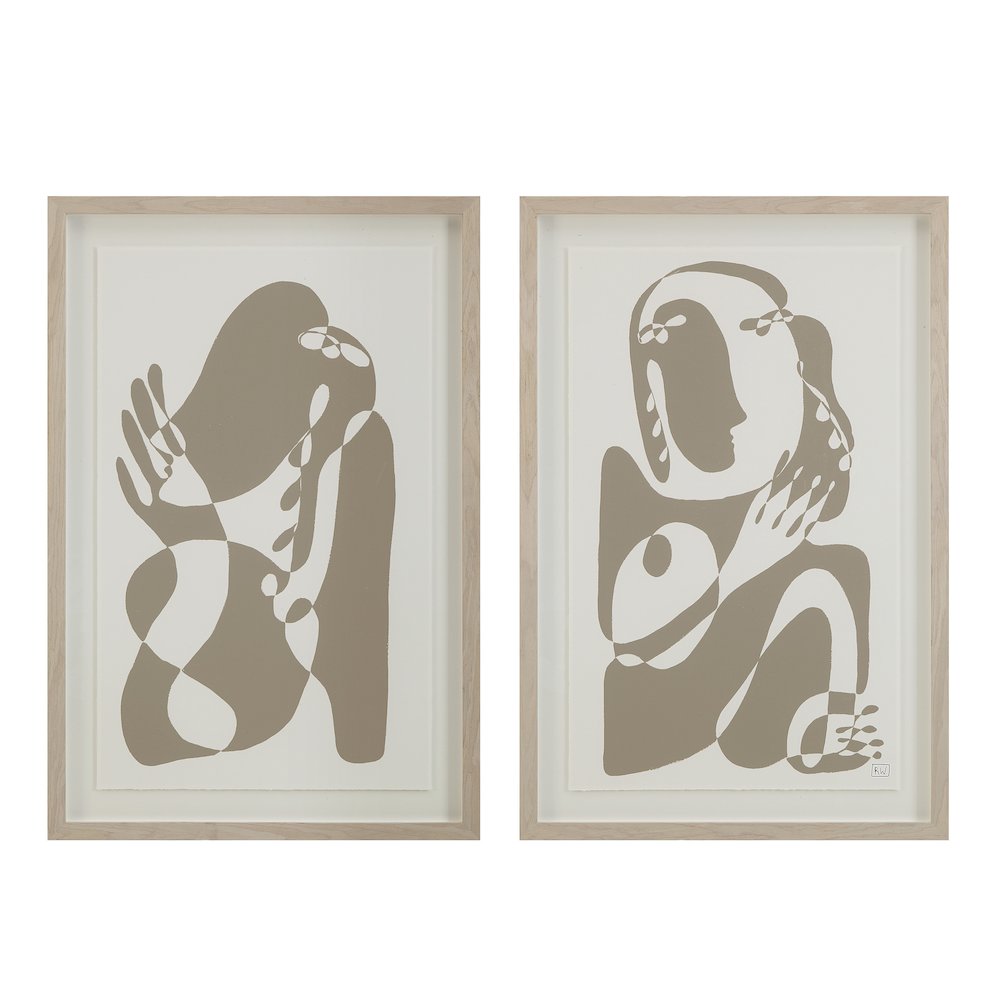 Cybel 24.1" Wide Wall Art With Wood Frame, Walnut. Picture 1