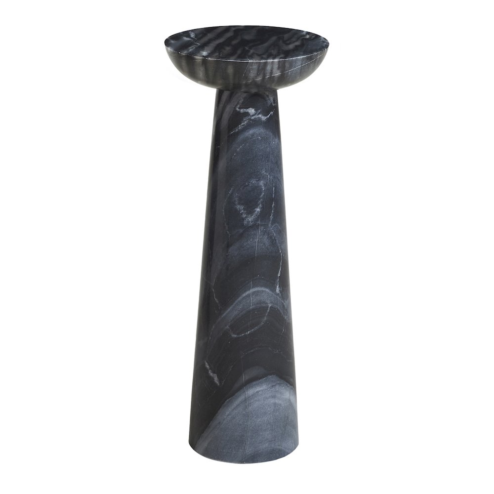 Mercura Indoor Mercury Black  Marble Side Table. Picture 1