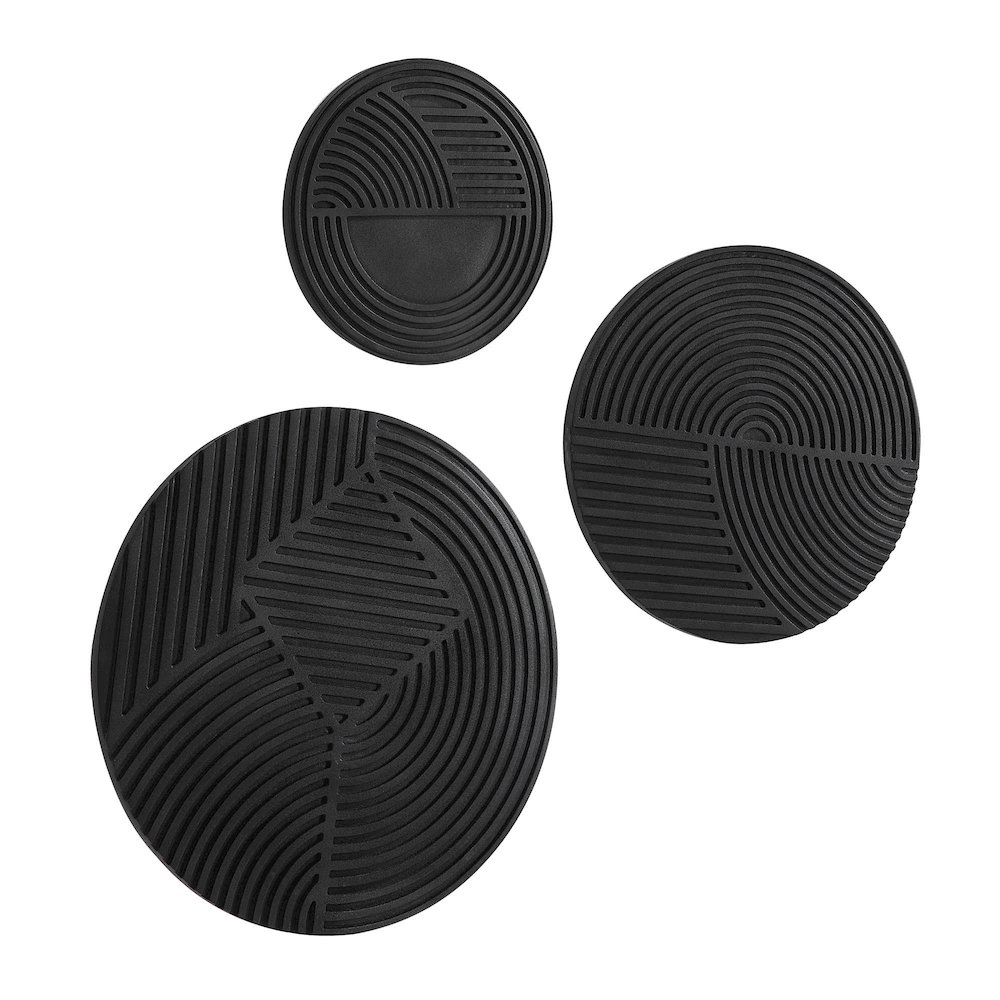 Sofia 3 Piece Wide Wall Art, Matte black. Picture 3
