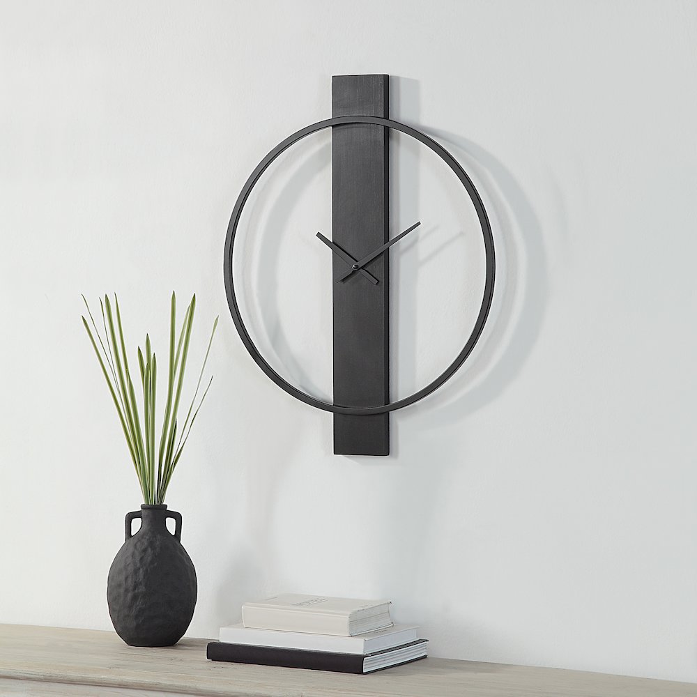 Romane Wall Clock In Black Color. Picture 2