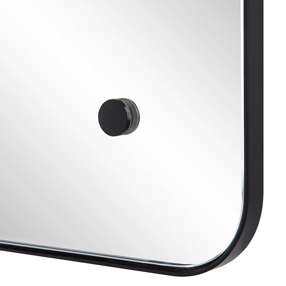 Aine 36" Tall Rectangular Mirror, Matte Black. Picture 5