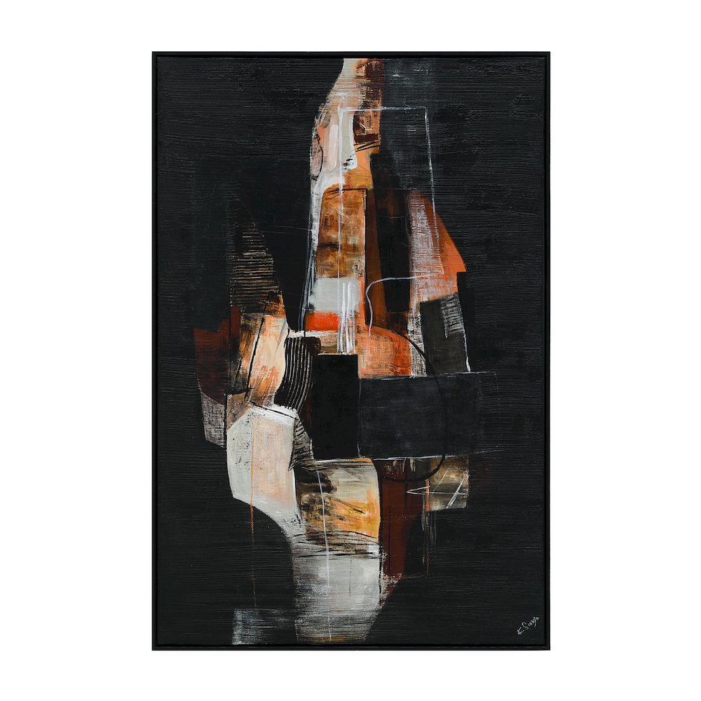 Nocturne 40" Wide Canvas Art with Wood Frame, Black. Picture 1
