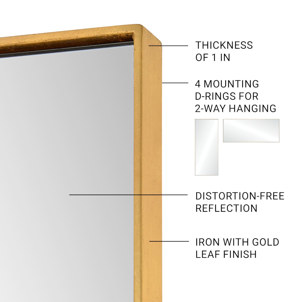 Crosland  30 in. x 72 in. Rectangular Framed Mirror. Picture 3