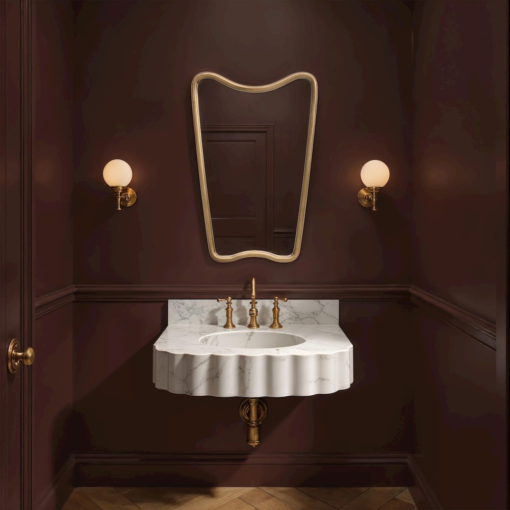 Echoa 35.75" H x 23.75" W Wall Mirror, Gold-Bronze. Picture 4