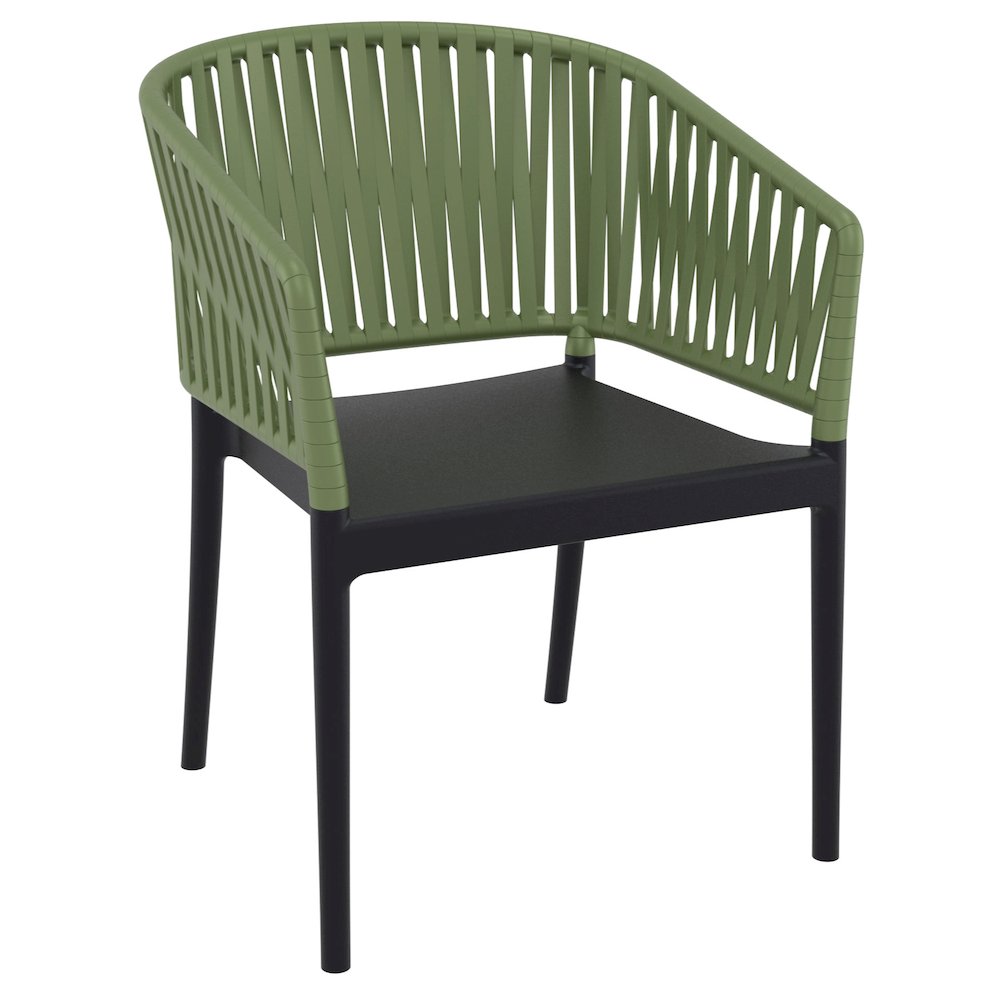 Portofino Armchair Black-Olive Green. Picture 1