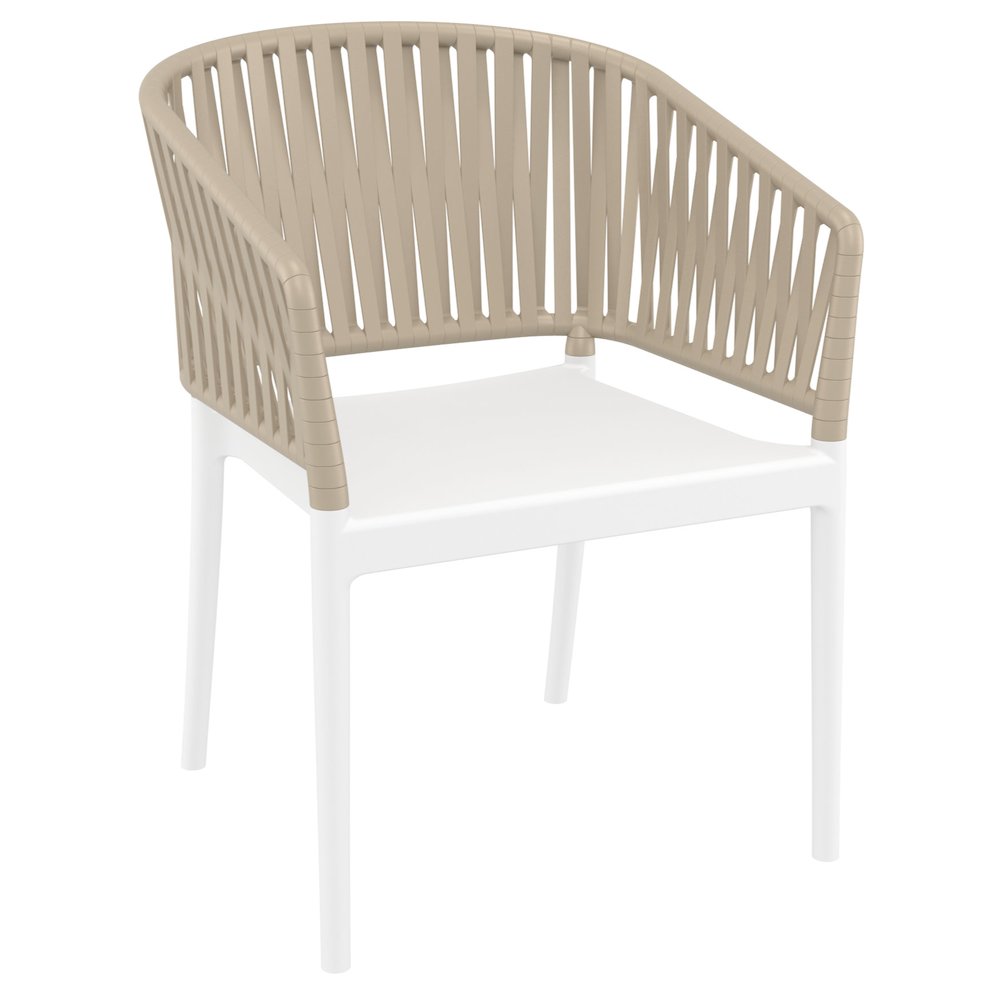 Portofino Armchair White-Taupe. Picture 3