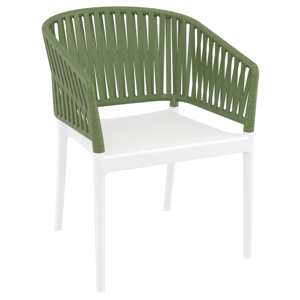 Portofino Armchair White-Olive Green. Picture 1