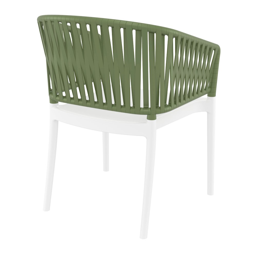 Portofino Armchair White-Olive Green. Picture 3