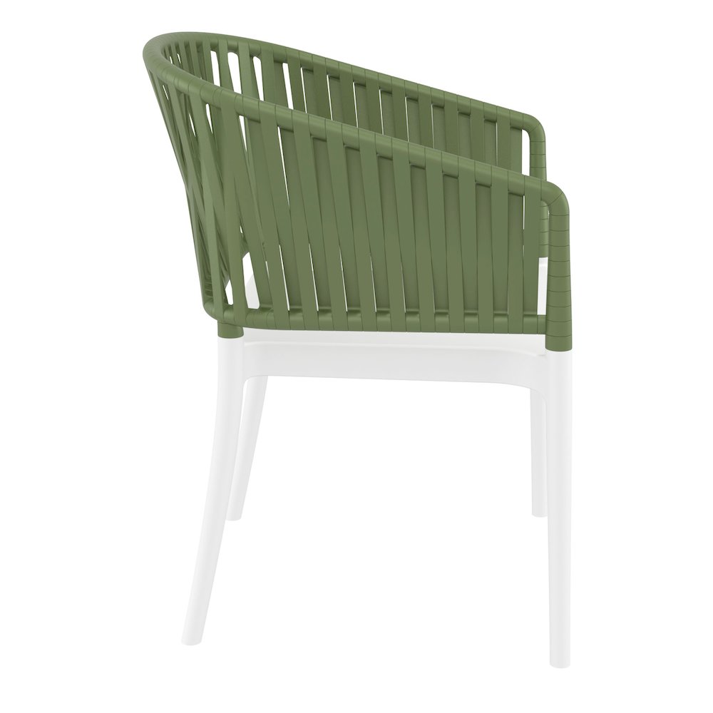 Portofino Armchair White-Olive Green. Picture 2