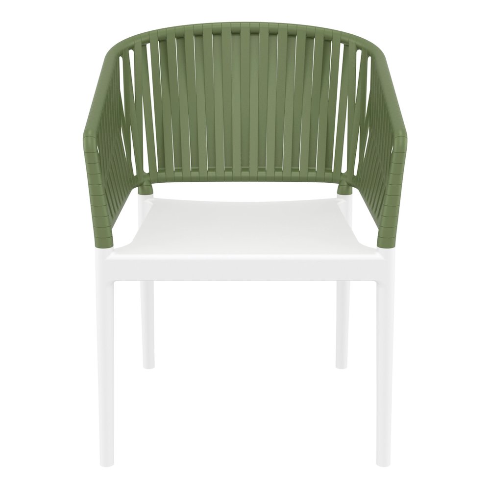 Portofino Armchair White-Olive Green. Picture 5
